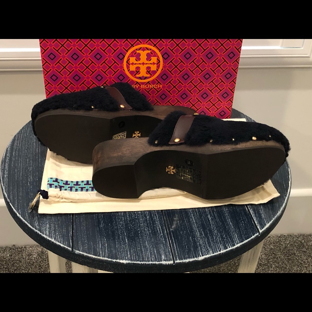 Tory Burch Shearling Clogs - Picture 7 of 8